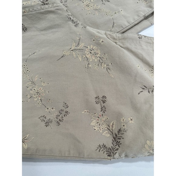 J.Jill Floral Print Stretch Pants Women's Size 16 Tan Beige Casual - Picture 2 of 6